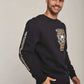 Men Regular Fit Sweat Shirt - Black