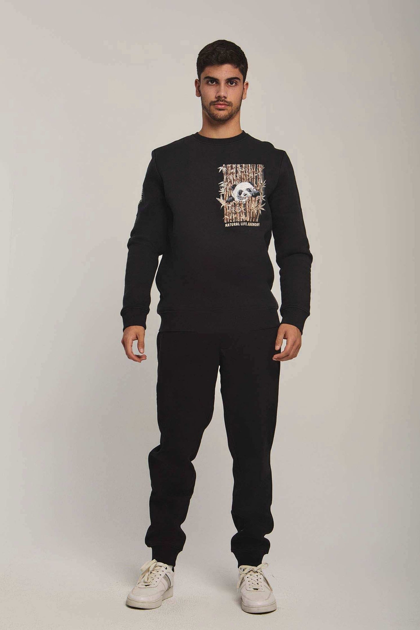 Men Regular Fit Sweat Shirt - Black