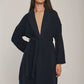 Women Regular Fit Coat -Blue