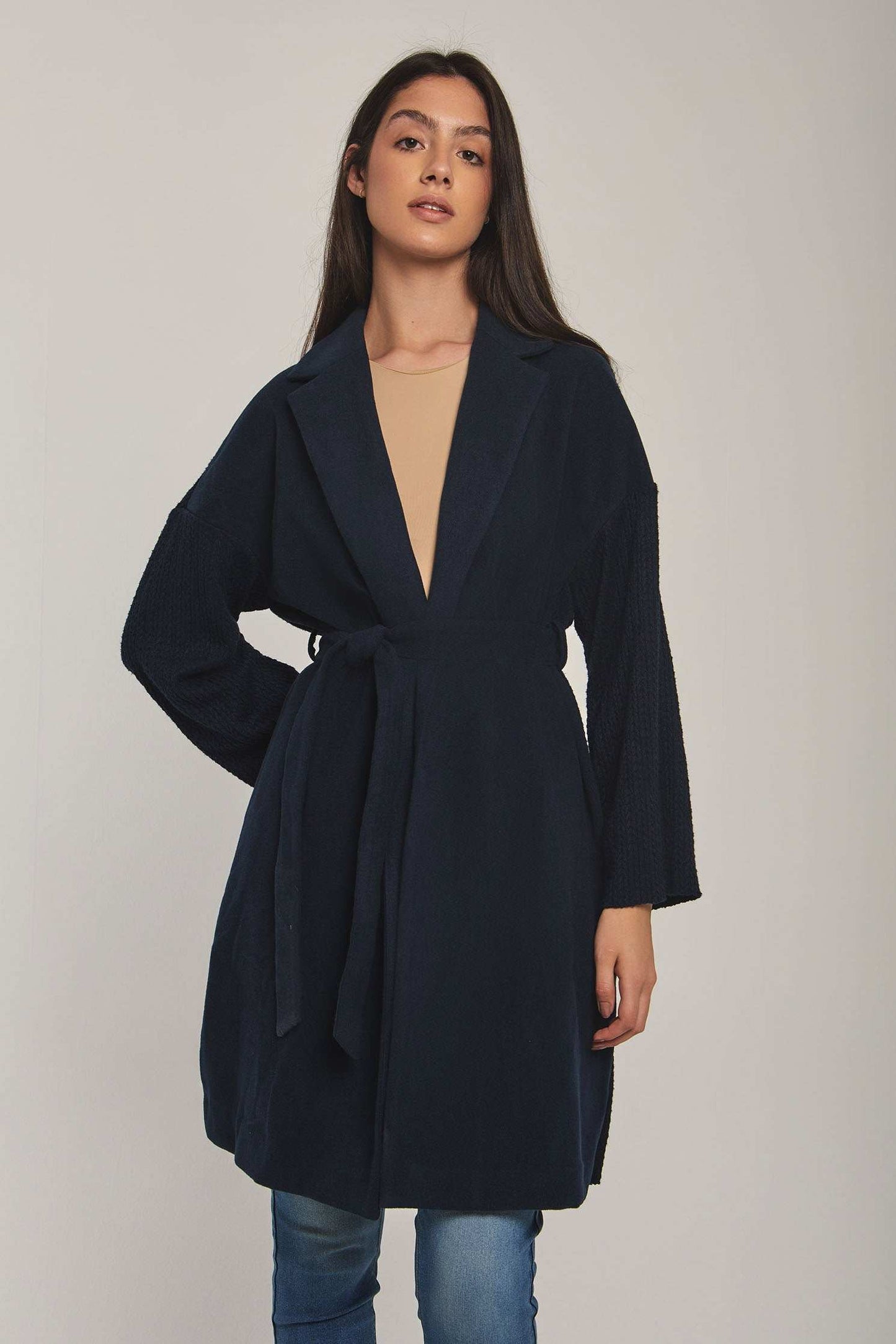 Women Regular Fit Coat -Blue