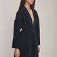 Women Regular Fit Coat -Blue