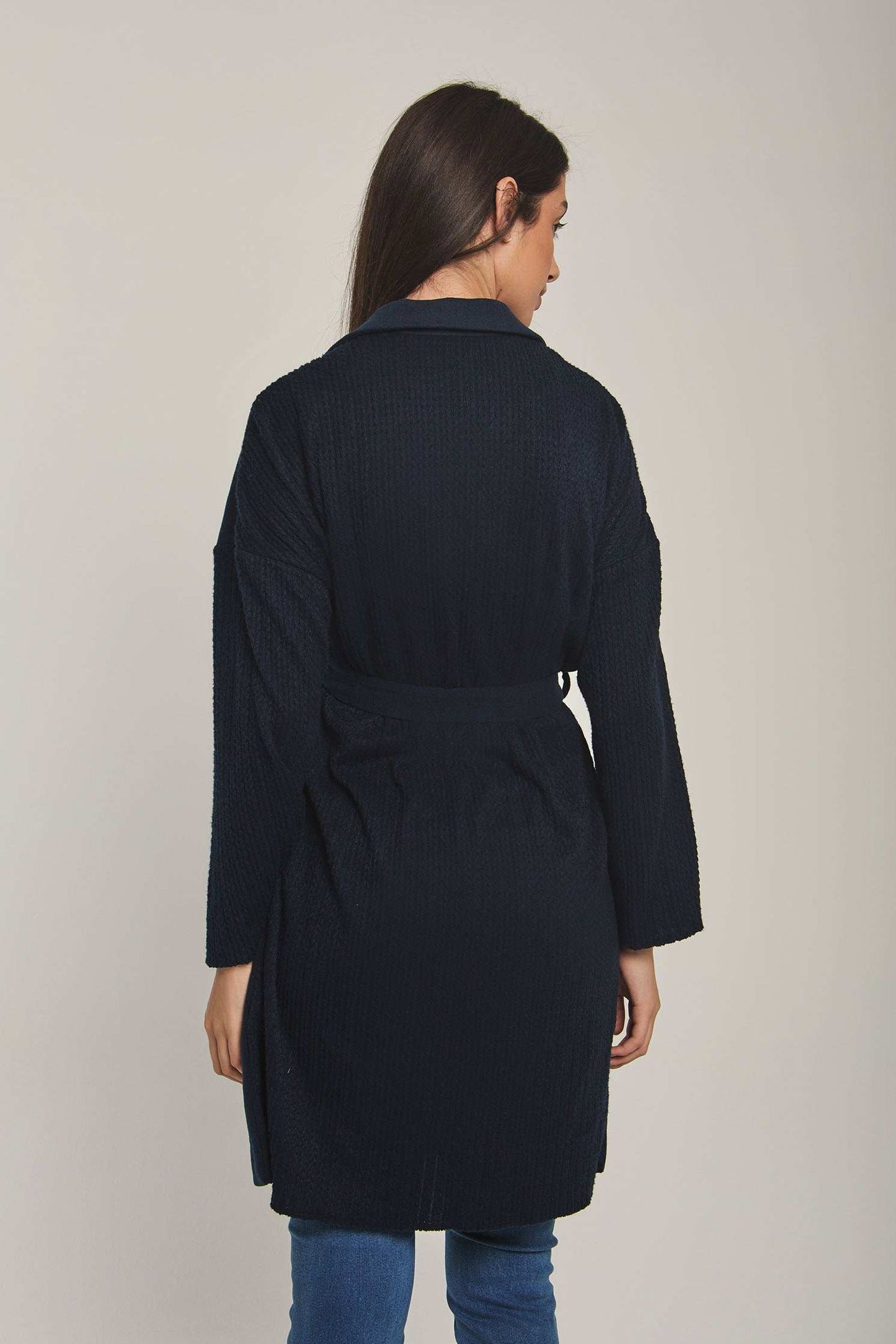 Women Regular Fit Coat -Blue