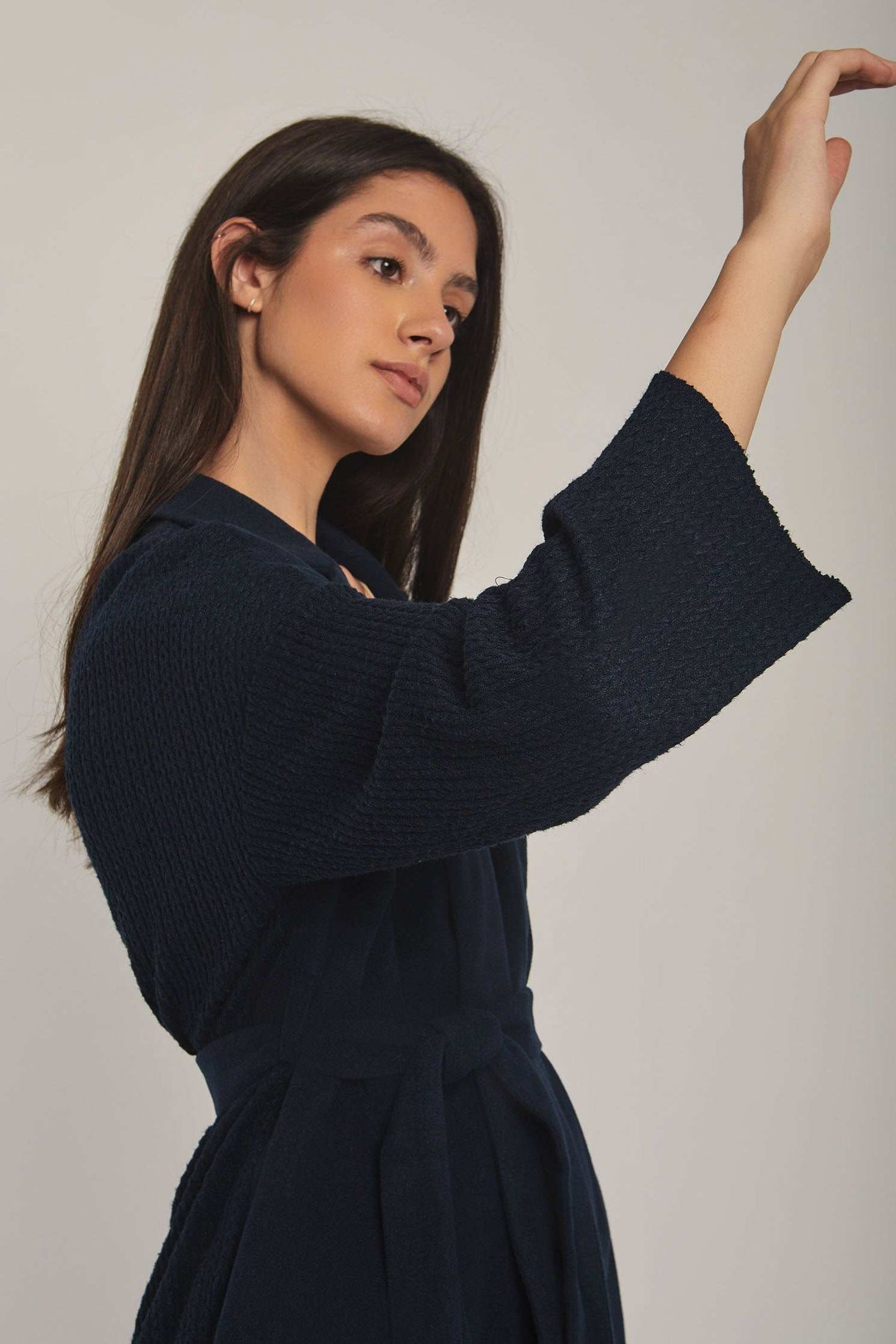 Women Regular Fit Coat -Blue