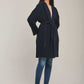 Women Regular Fit Coat -Blue