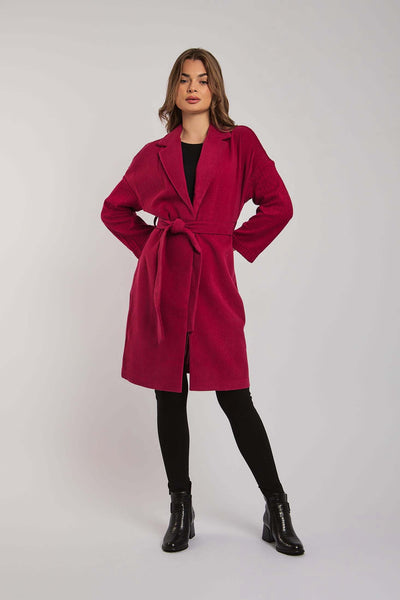 Women Regular Fit Coat - Red