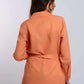 Dalydress women's orange belted blazer, back view, contemporary casual fashion