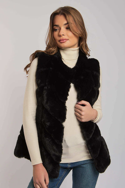 Women Regular Fit Fur - Black