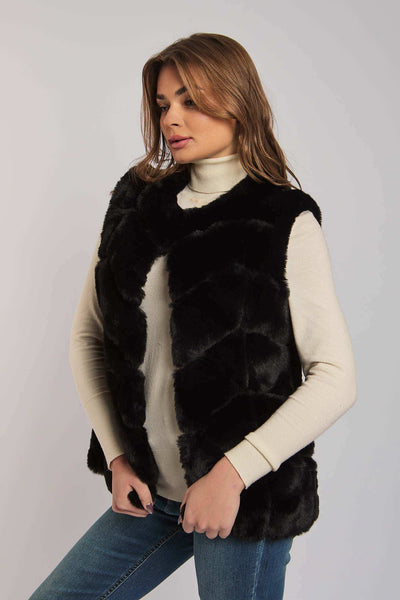 Women Regular Fit Fur - Black