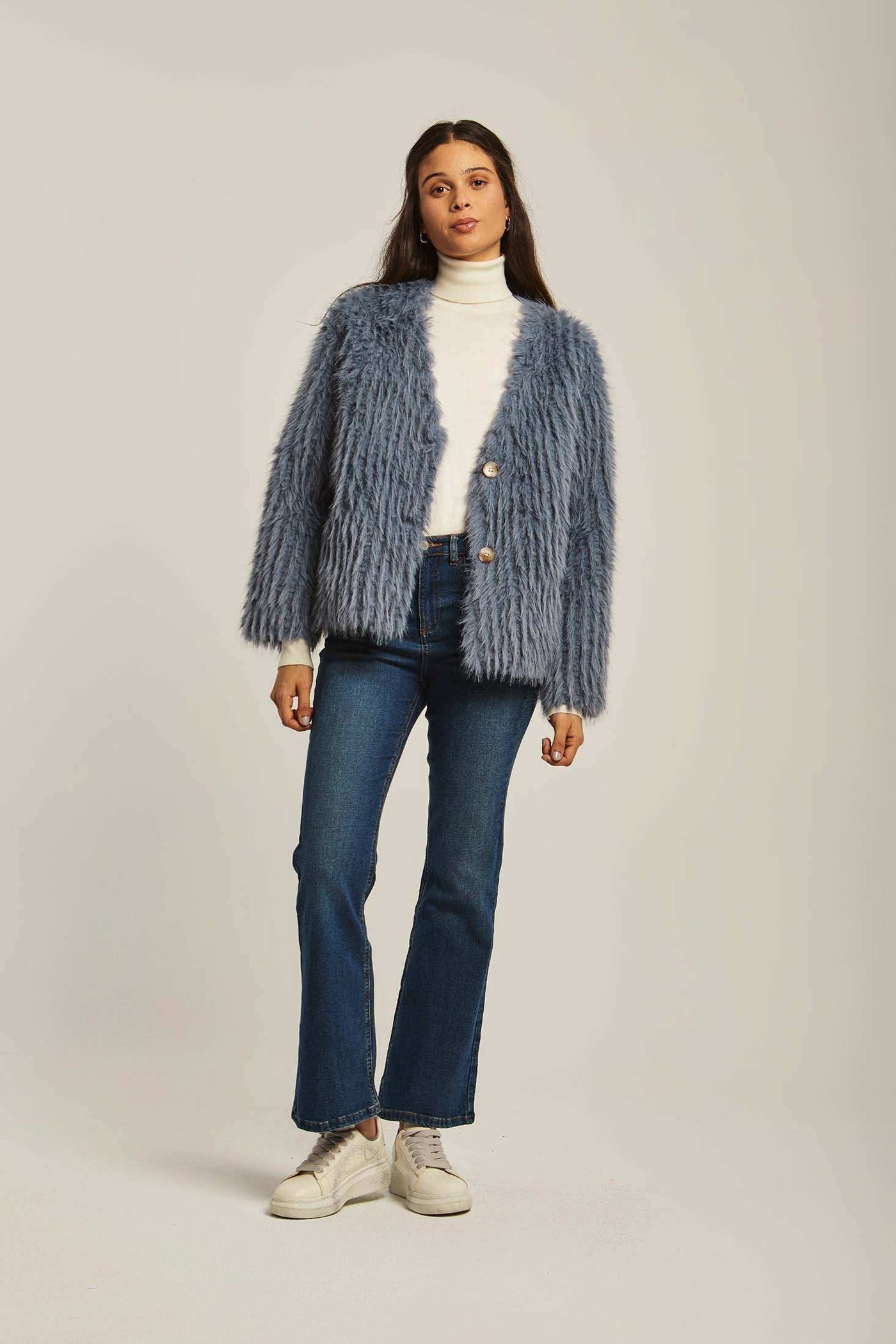 Women Regular Fit Fur - Blue