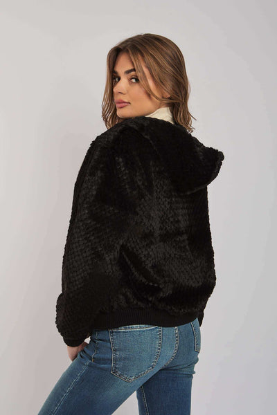 Women Regular Fit Fur - Black