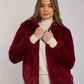 Women Regular Fit Fur - Burgundy