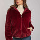 Women Regular Fit Fur - Burgundy