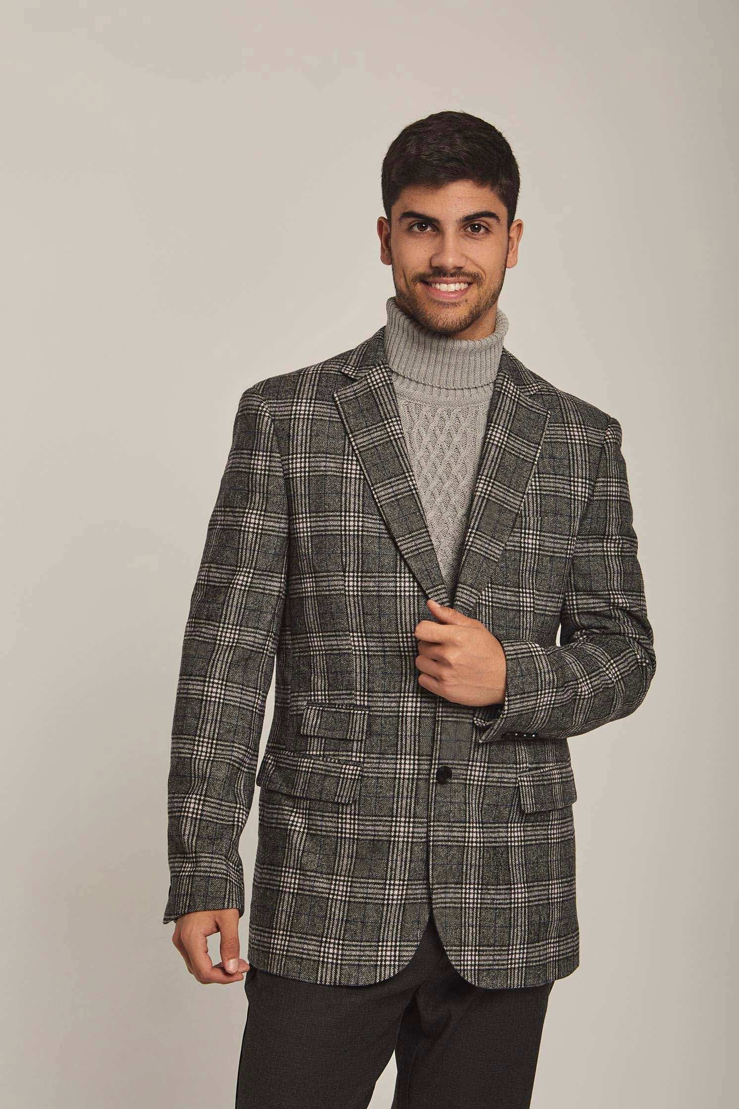 Men Regular Fit Blazer - Grey