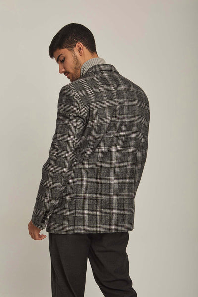 Men Regular Fit Blazer - Grey Check