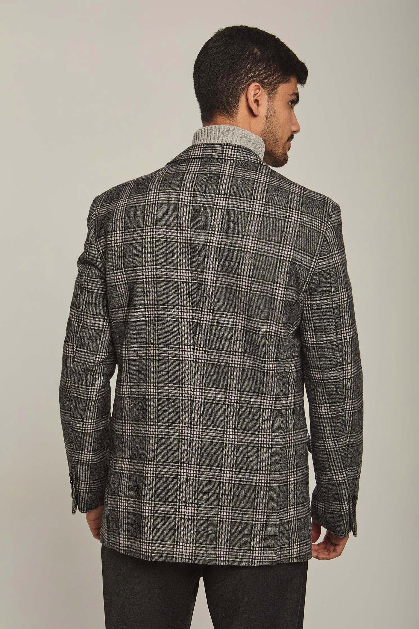 Men Regular Fit Blazer - Grey Check