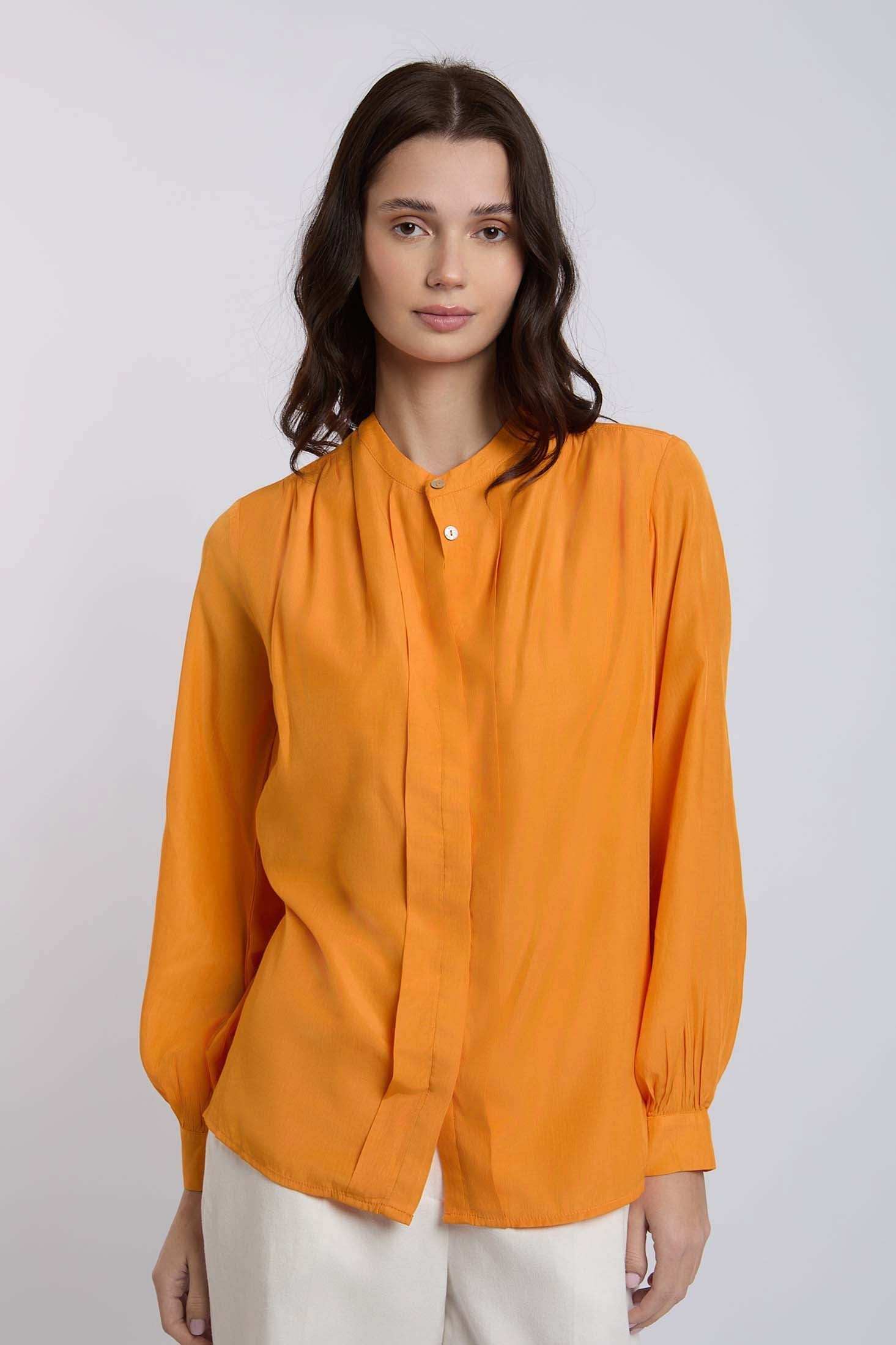 Women Regular Fit Blouse - Orange