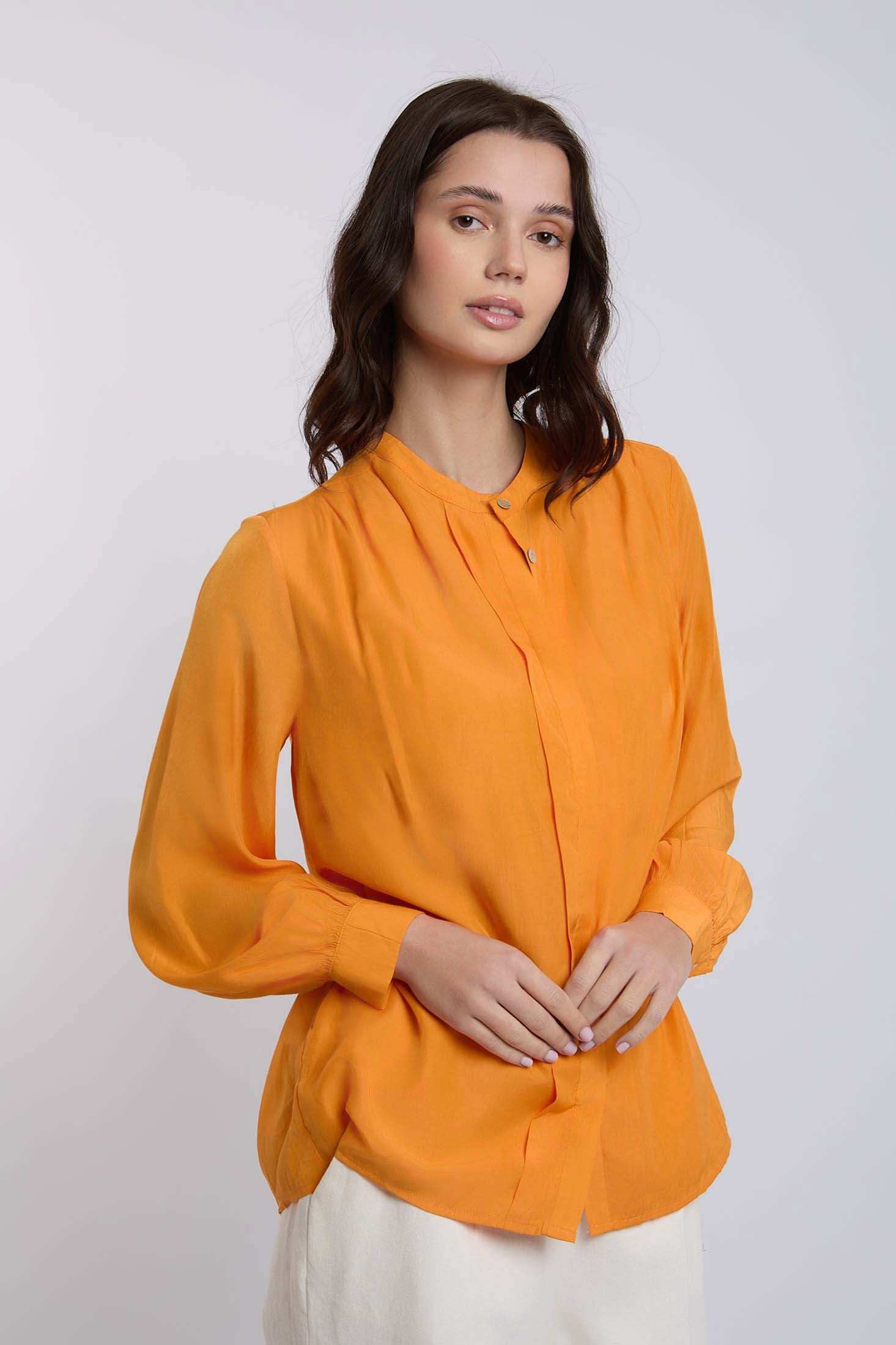 Women Regular Fit Blouse - Orange