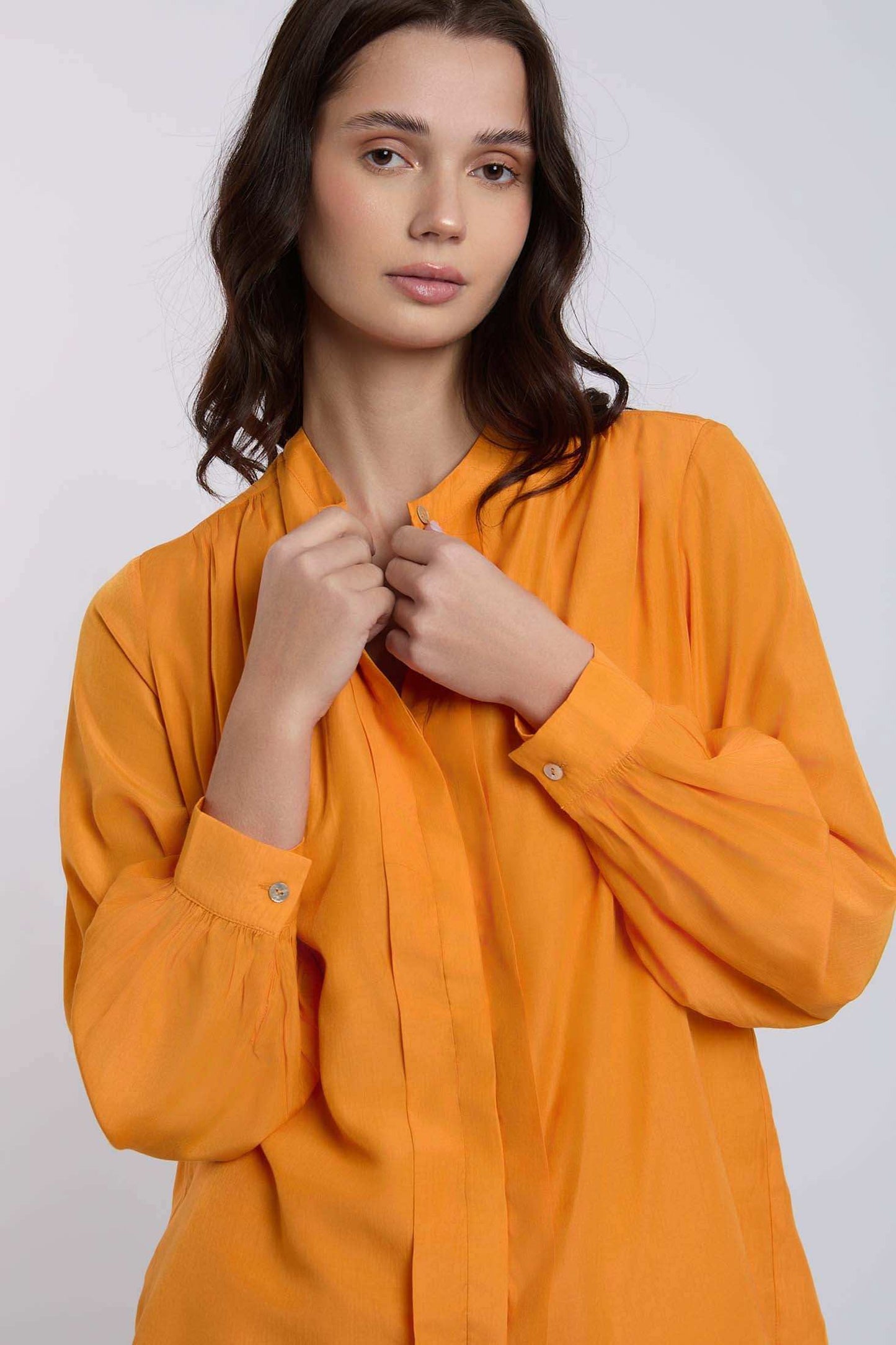 Women Regular Fit Blouse - Orange