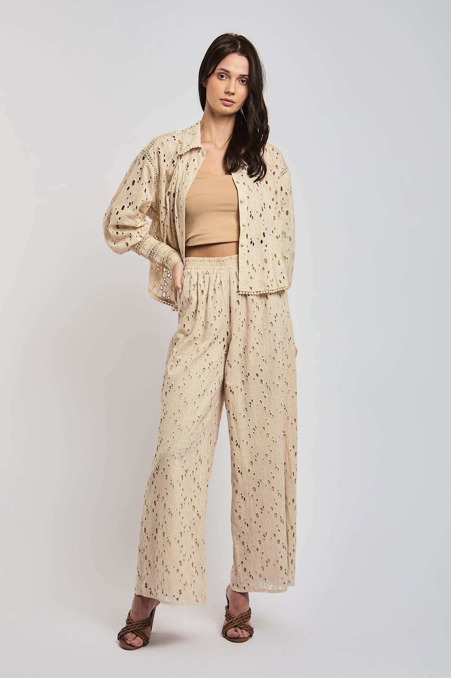 Women Regular Fit Pant - Brown