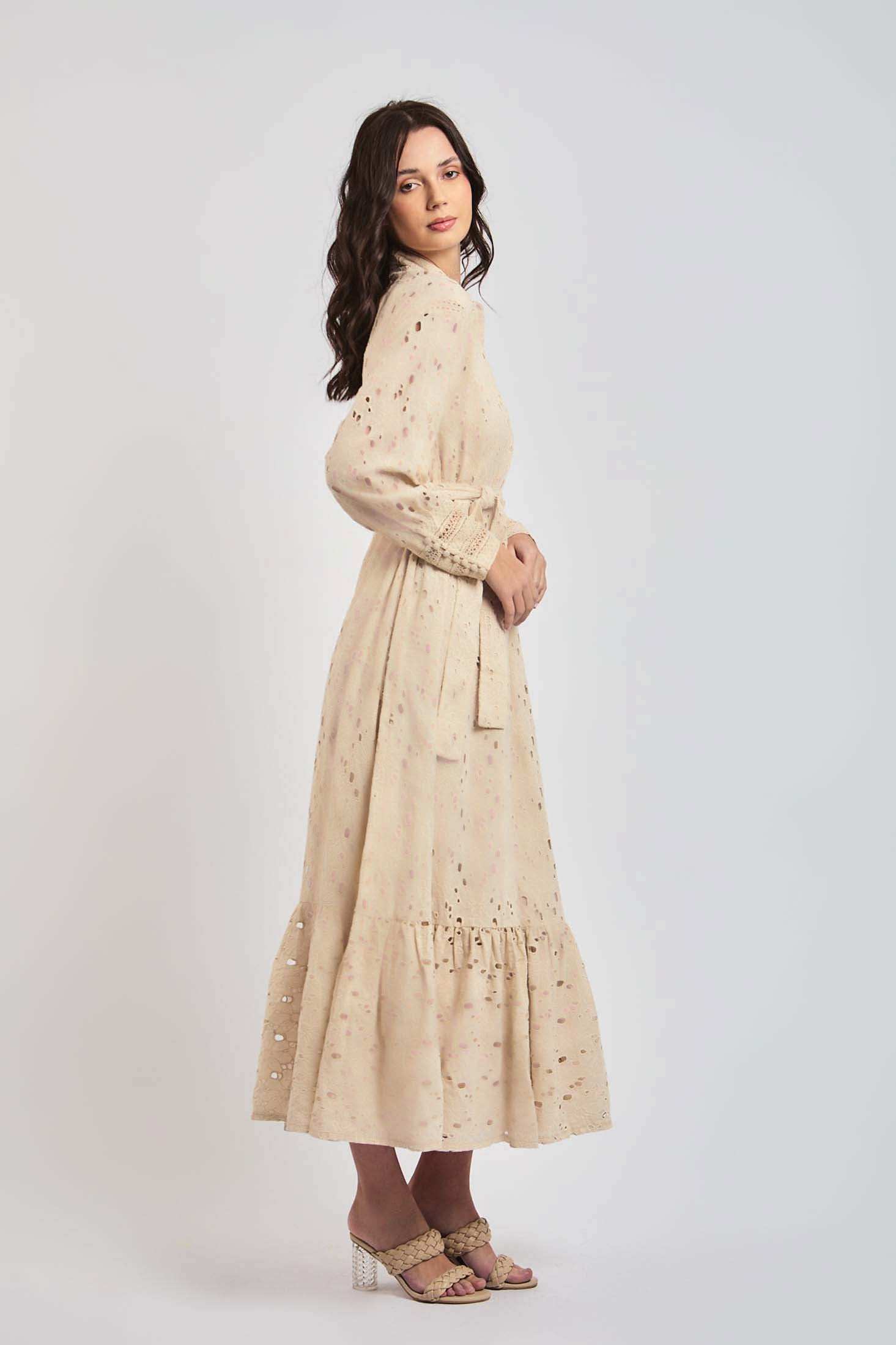 Women Regular Fit Dress - Brown