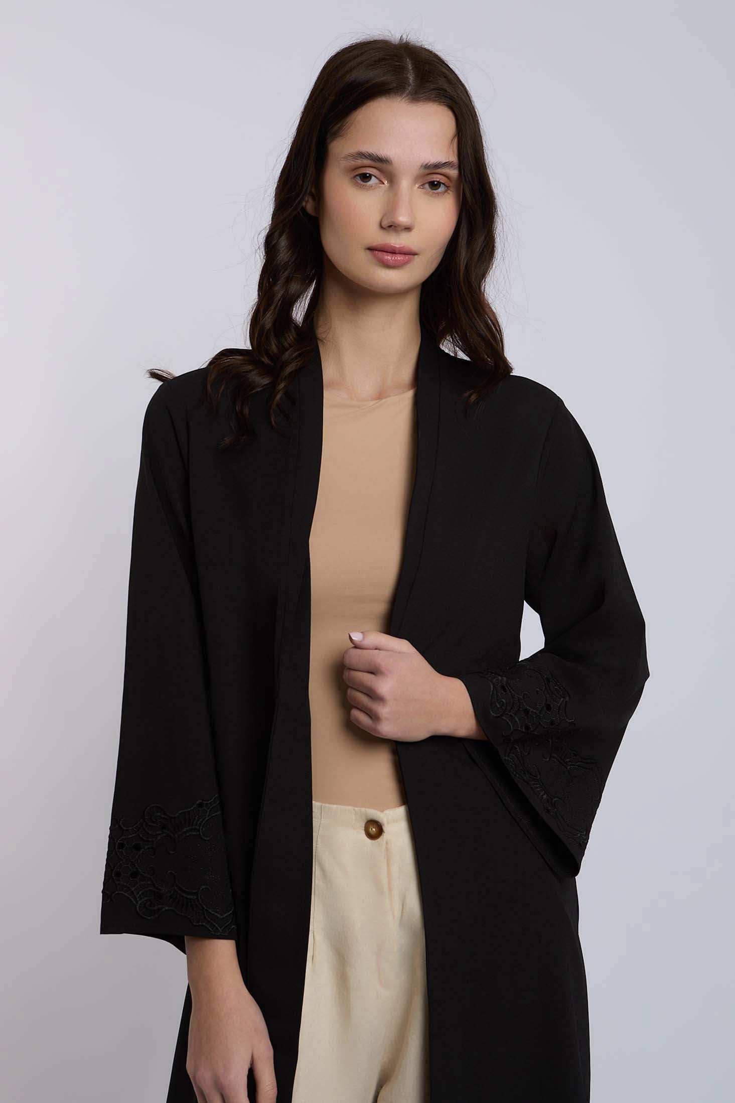 Women Regular Fit Kimono - Black
