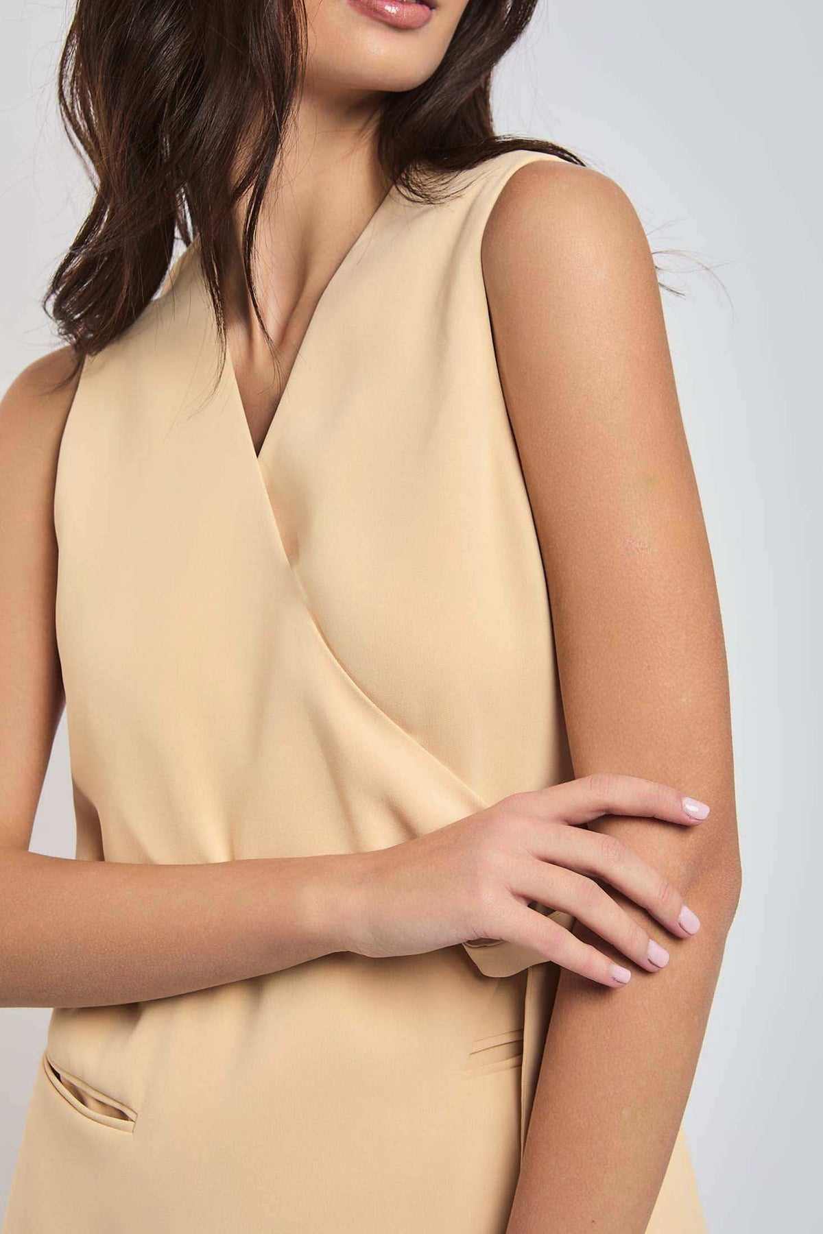 Women Regular Fit Vest - Brown