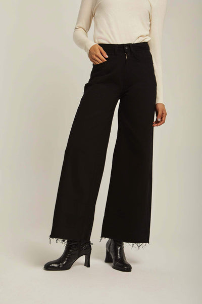 Women Wide Leg Denim - Black