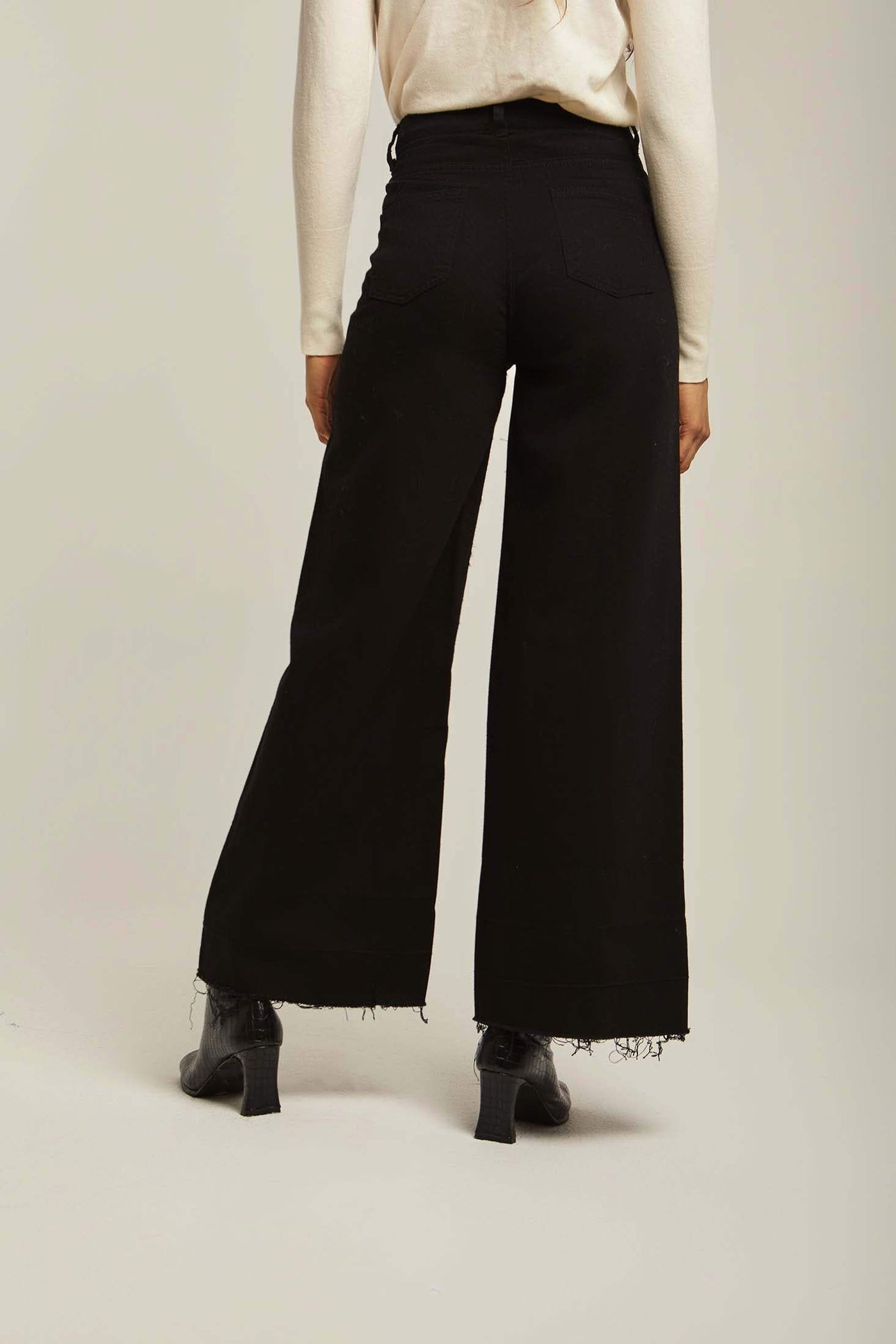 Women Wide Leg Denim - Black