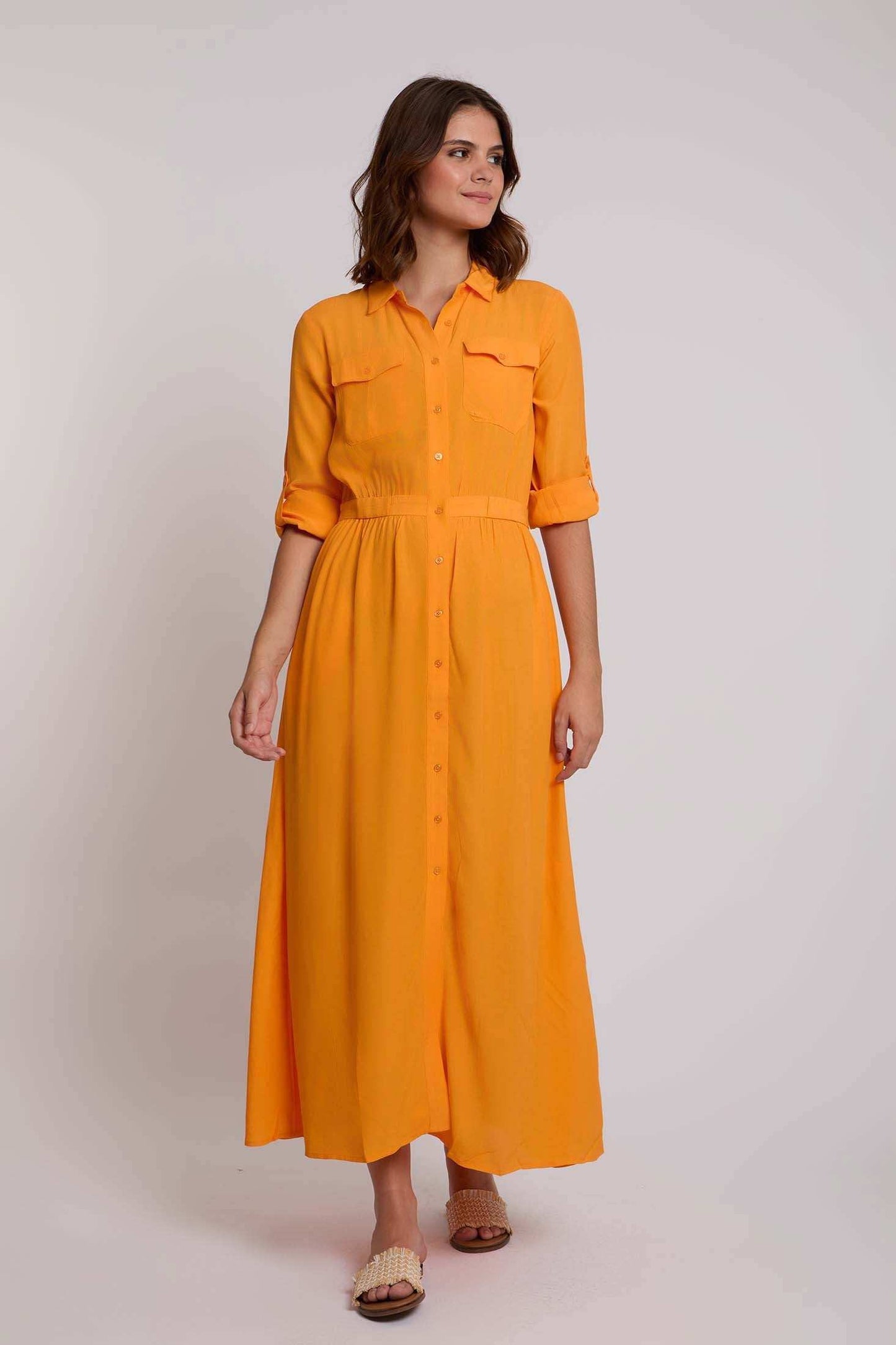 Women Regular Fit Dress - Blazing Orange