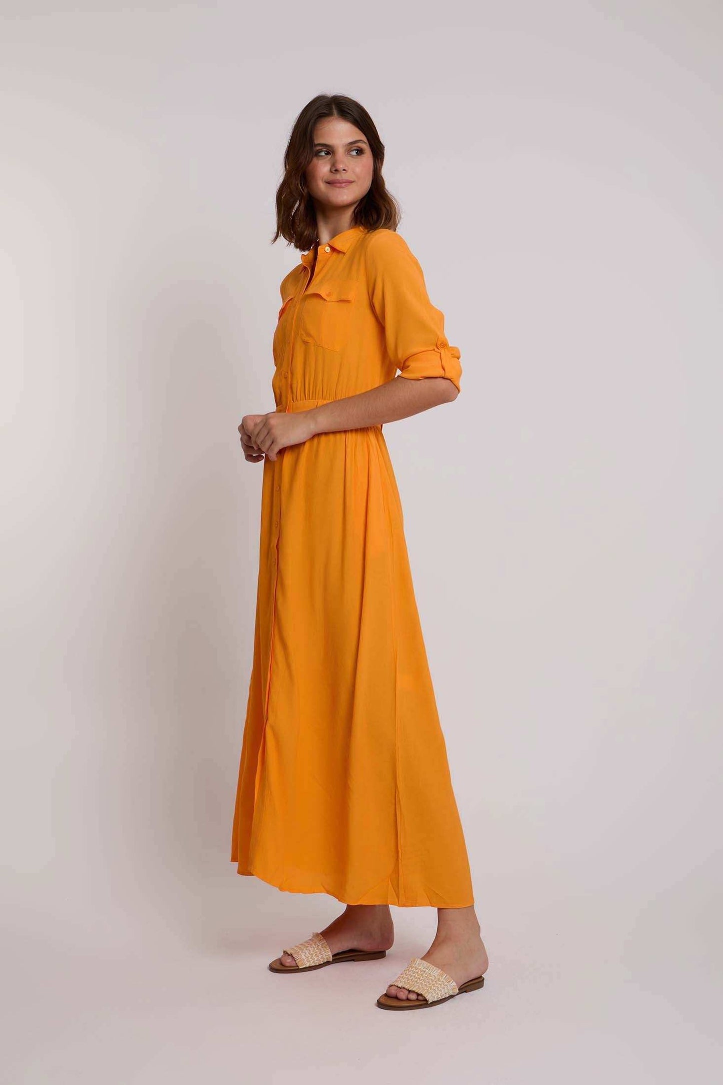 Women Regular Fit Dress - Blazing Orange