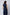 Woman wearing sleeveless navy tunic top with matching pants, back view, minimalist style