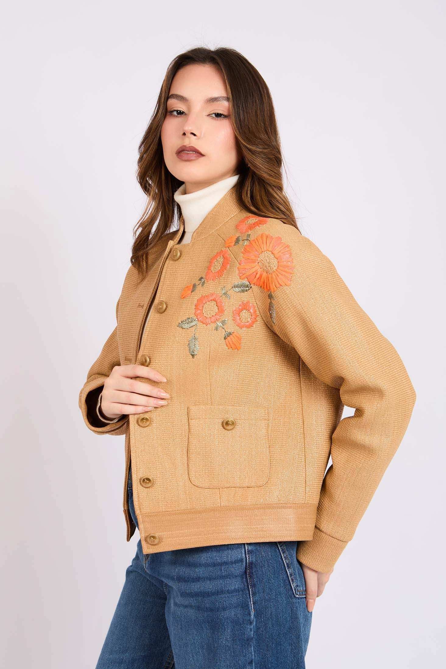 سترة نسائية عادية - ذهبية