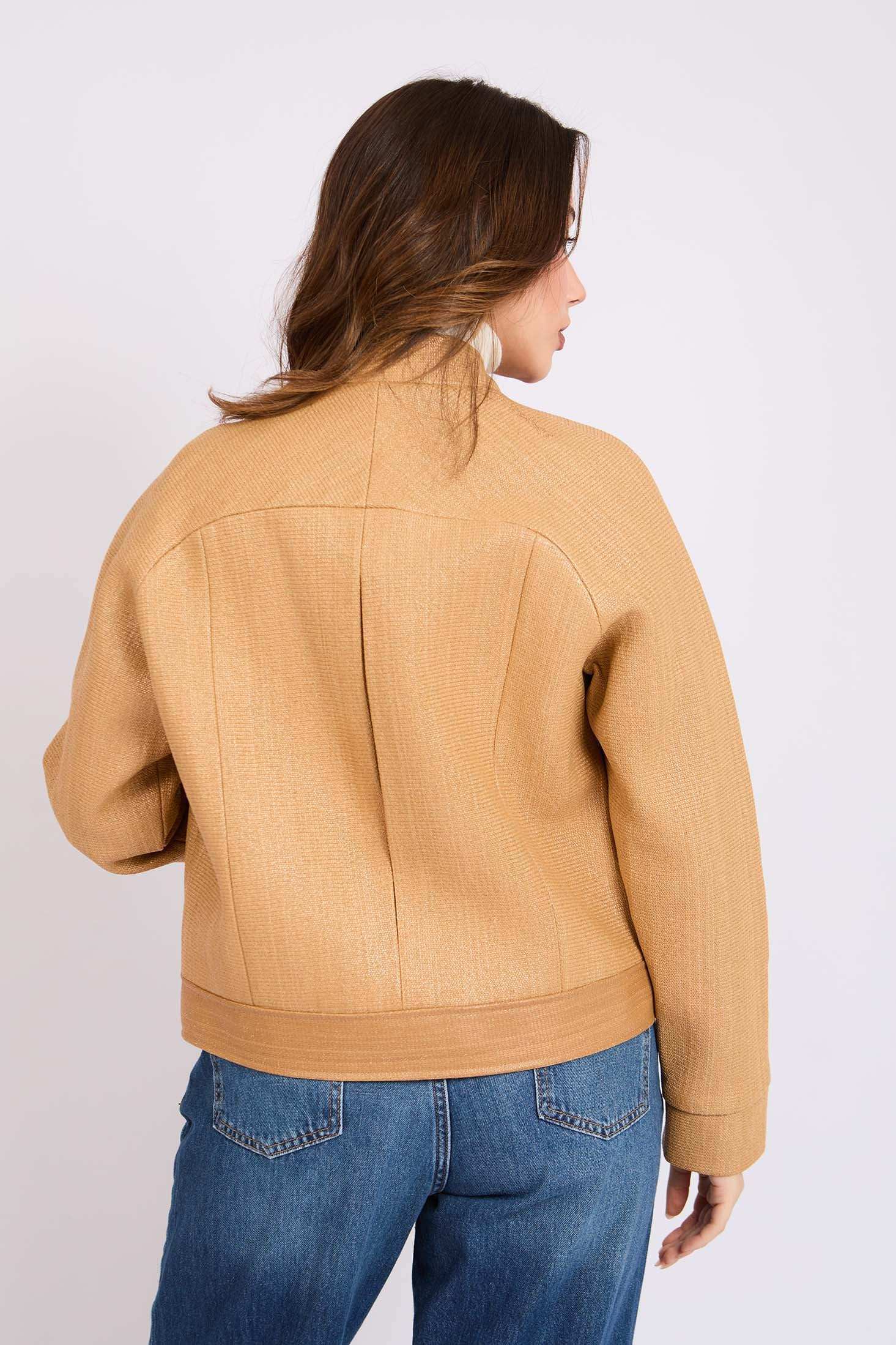 سترة نسائية عادية - ذهبية