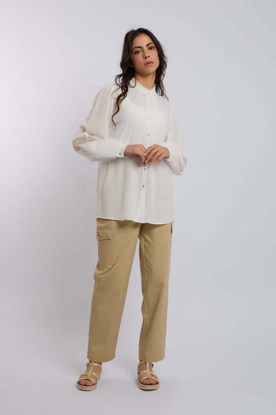 Women Regular Fit Blouse - Off White