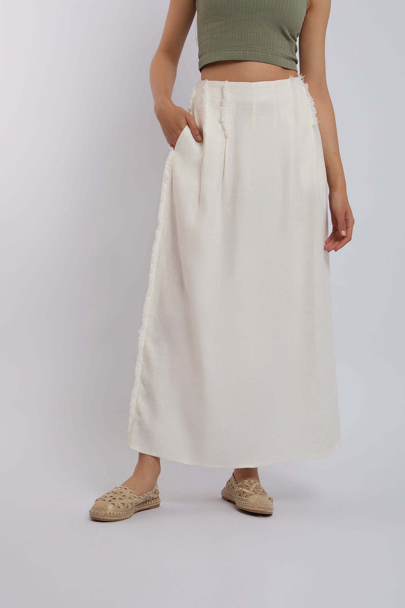 Women Regular Fit Skirt - Off White