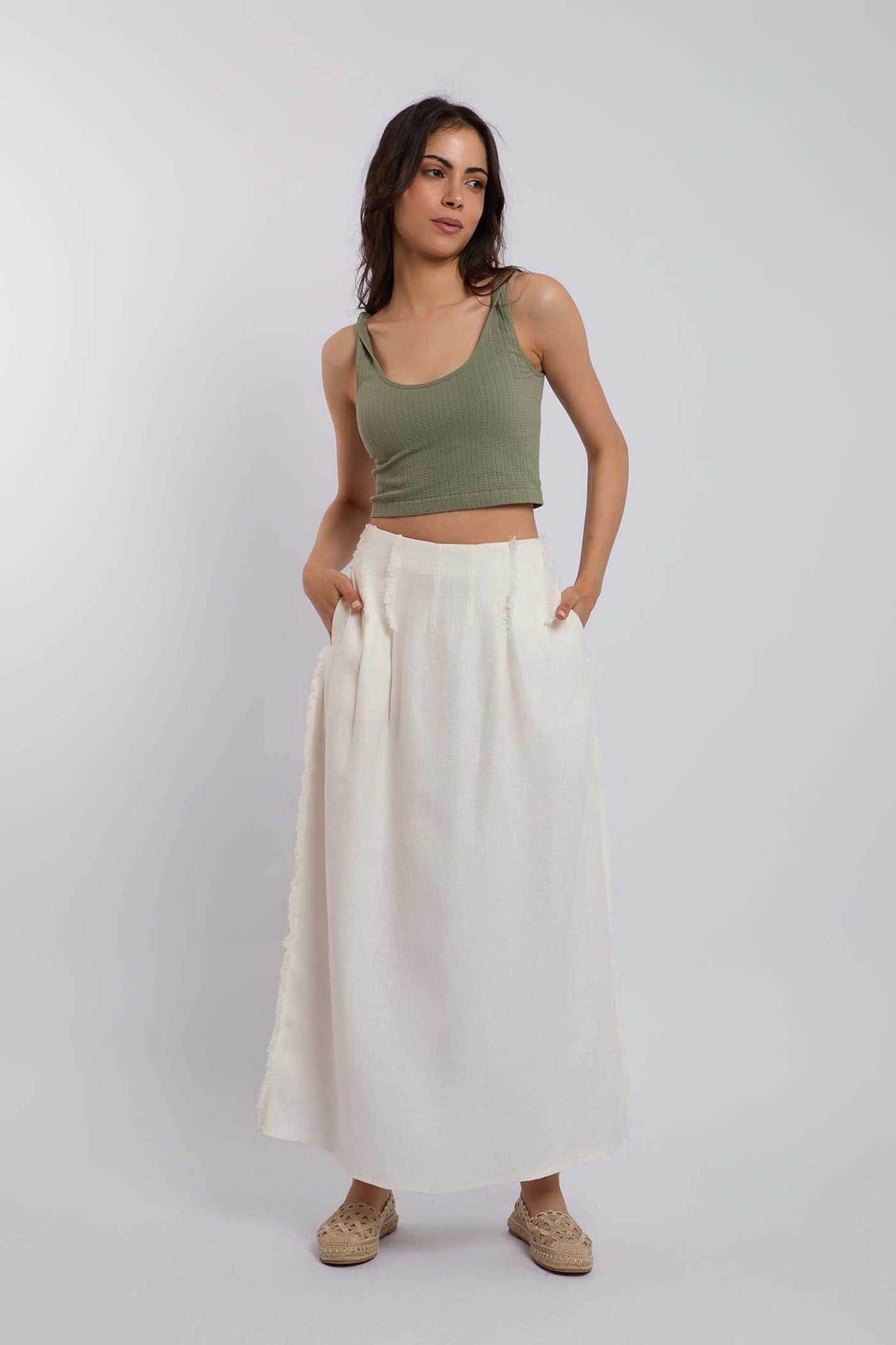 Women Regular Fit Skirt - Off White