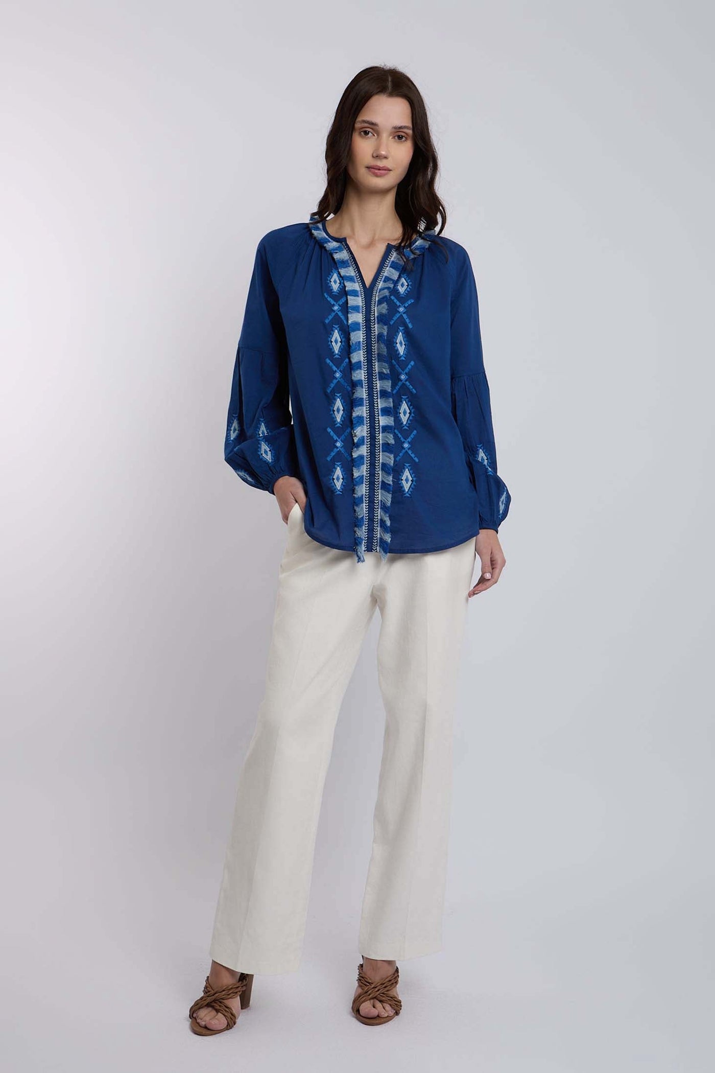 Women Regular Fit Blouse - Navy Blue