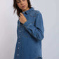 Women Regular Fit Blouse - Medium Blue