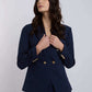 Women Regular Fit Blazer - Navy Dark Blue