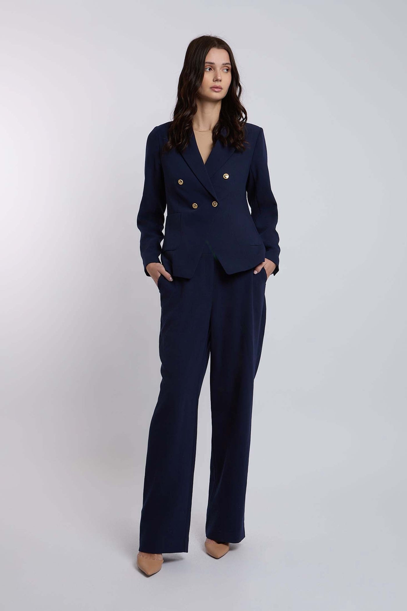 Women Regular Fit Blazer - Navy Dark Blue