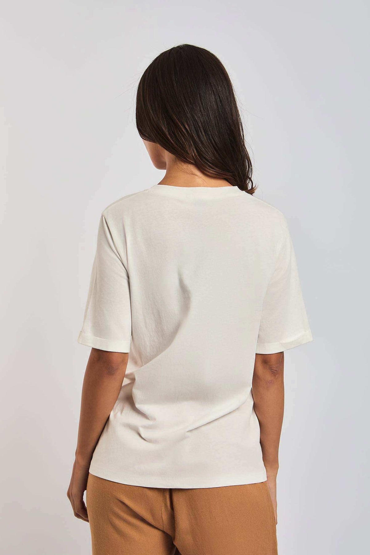 Women Regular Fit T-shirt - Off White
