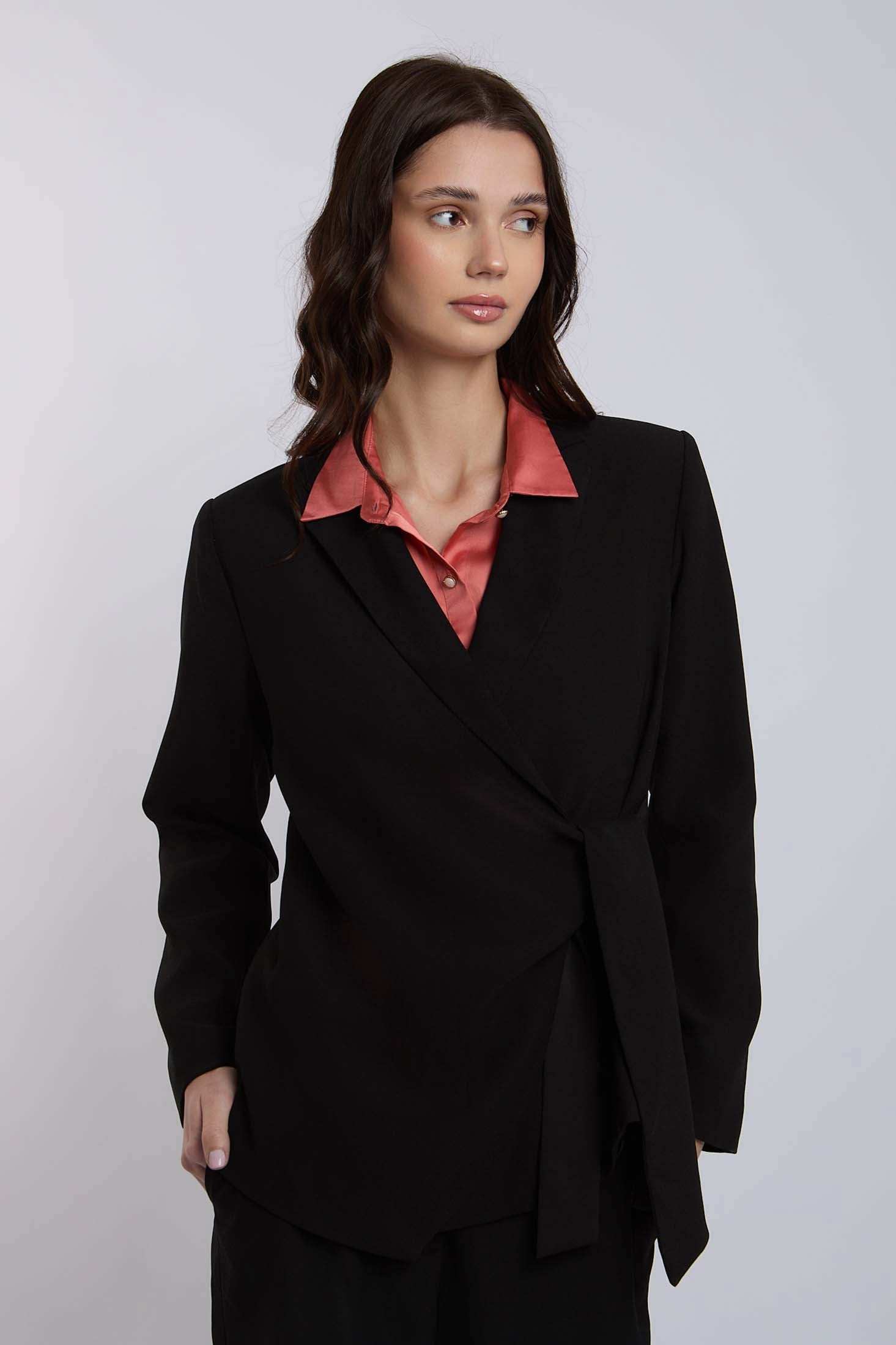 Women Regular Fit Blazer - Black
