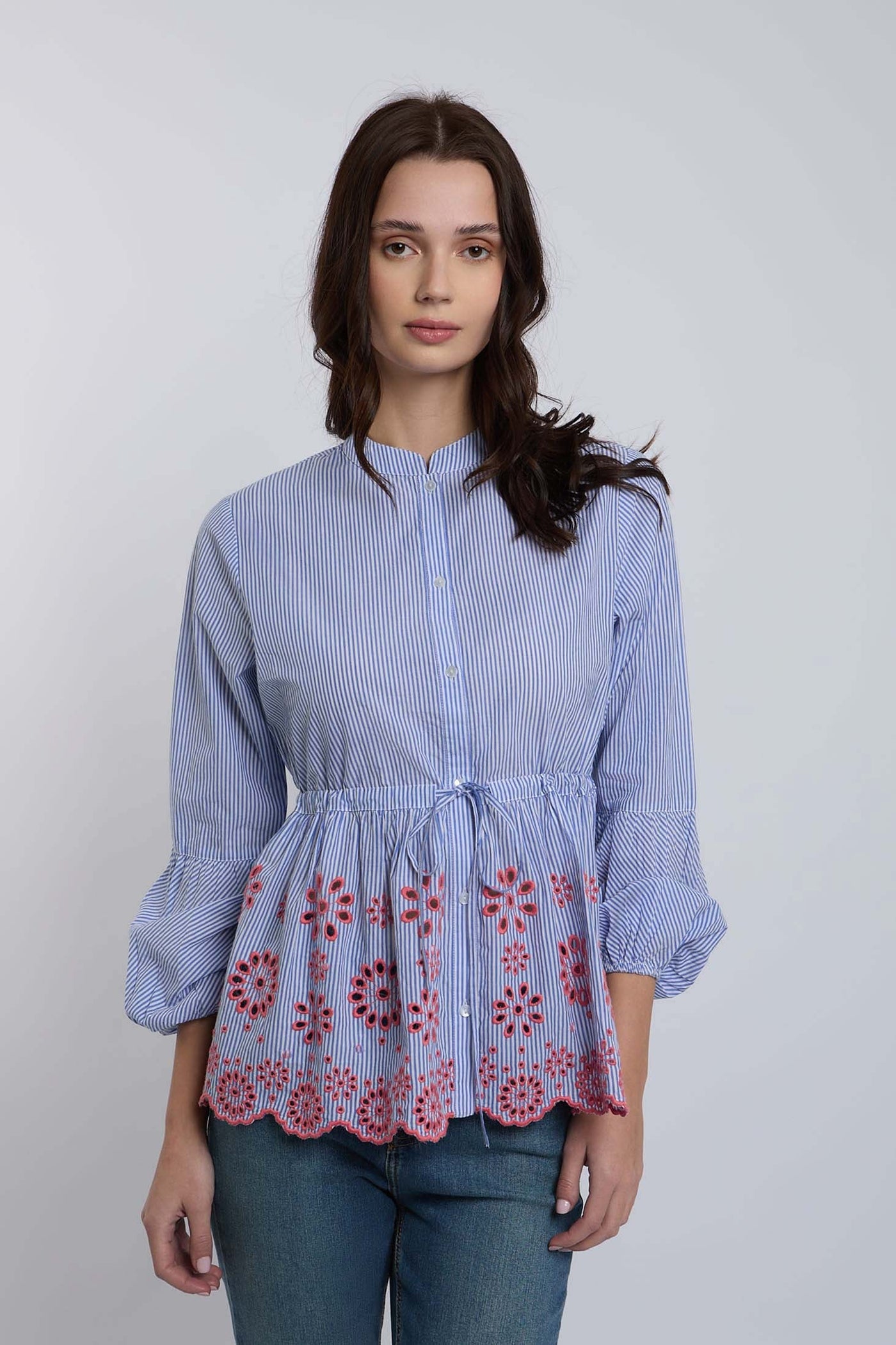 Women Regular Fit Blouse - Blue