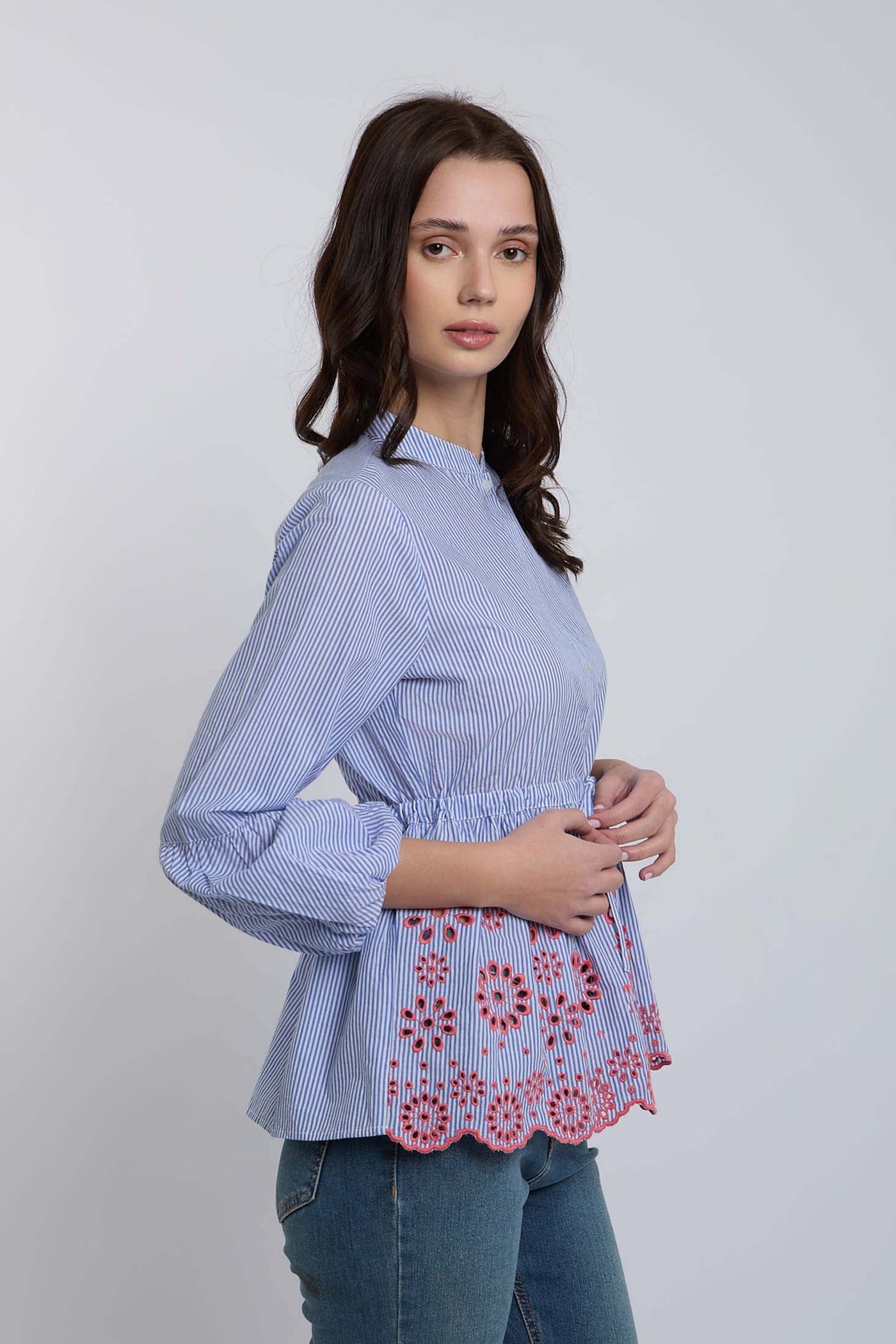 Women Regular Fit Blouse - Blue