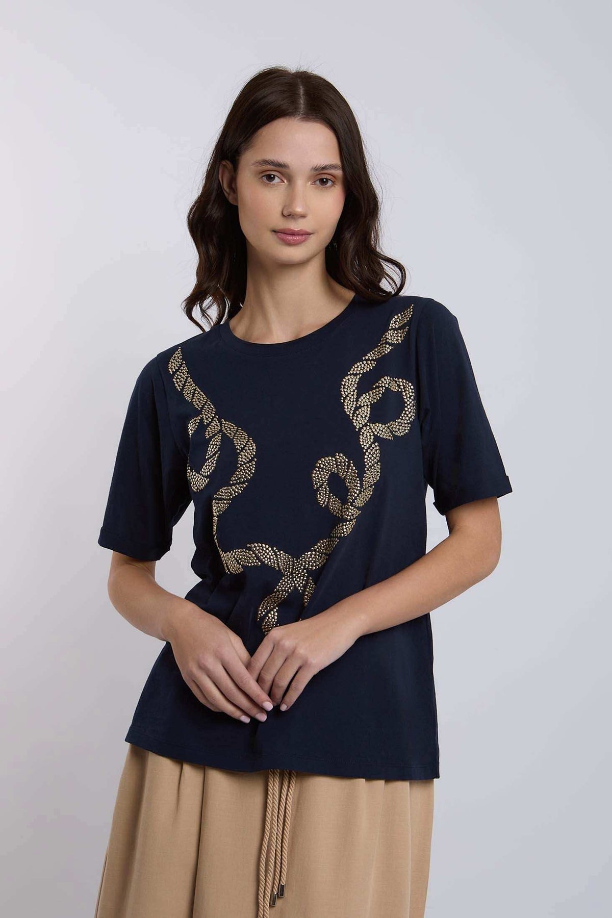 Women Regular Fit T-Shirt - Navy Dark Blue