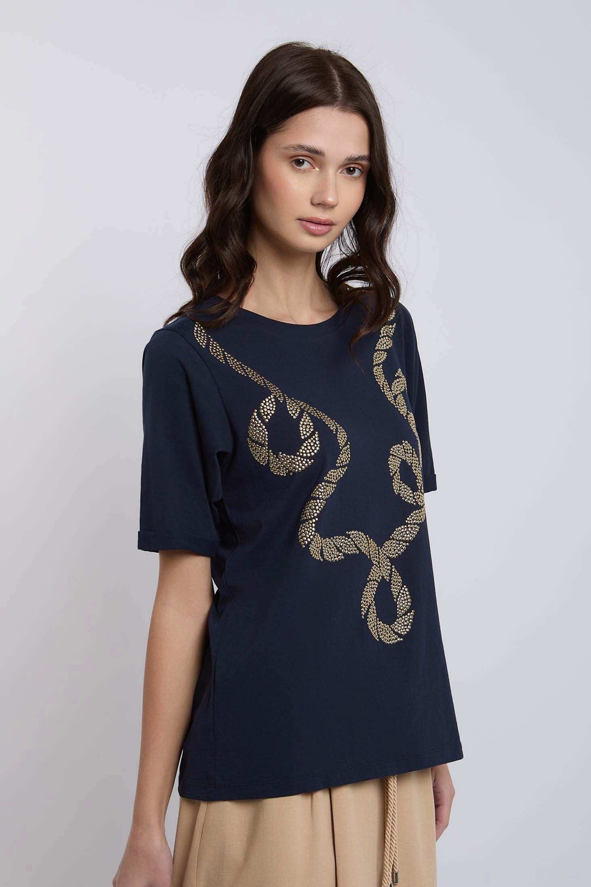 Women Regular Fit T-Shirt - Navy Dark Blue