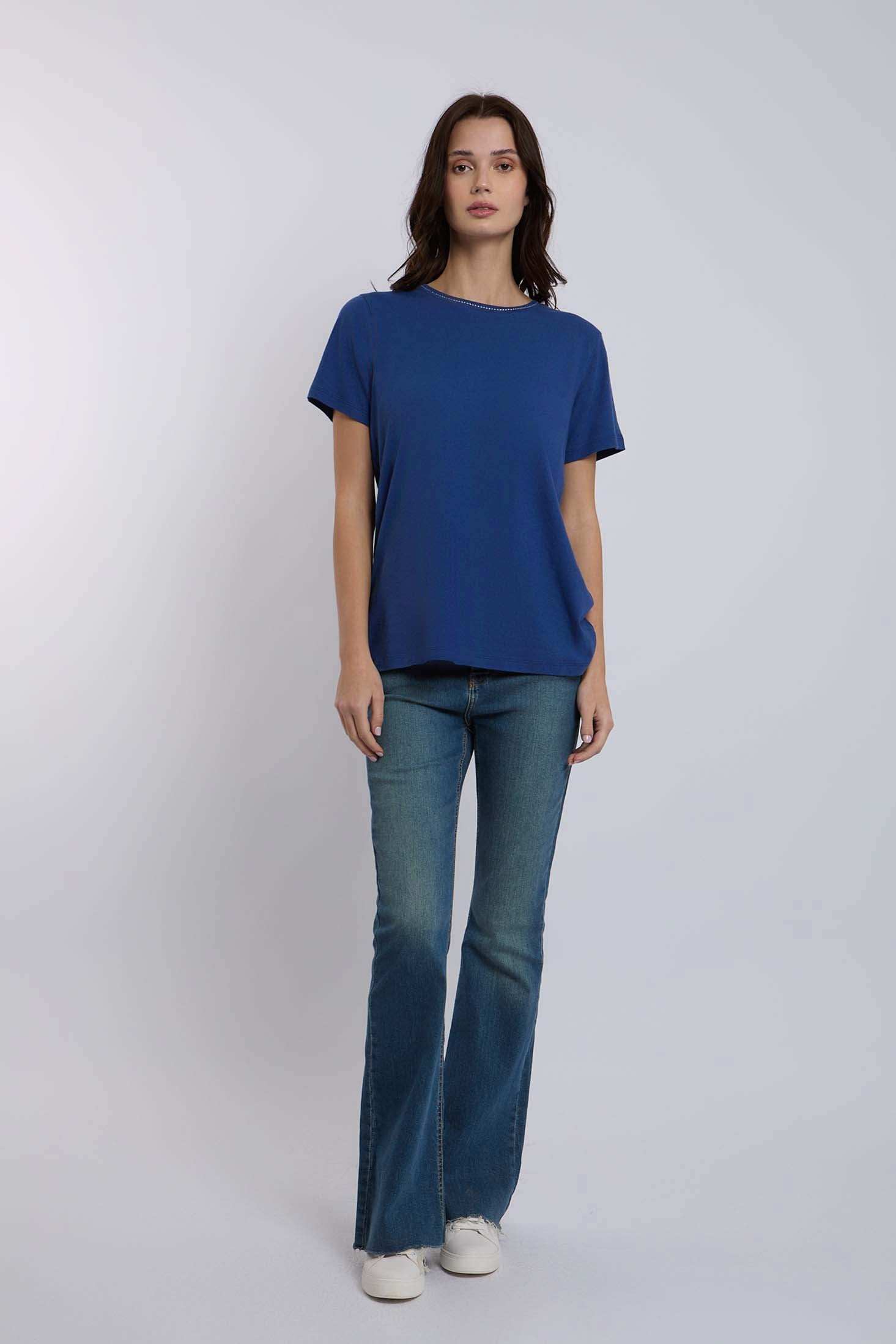 Women Regular Fit T-Shirt - Blue