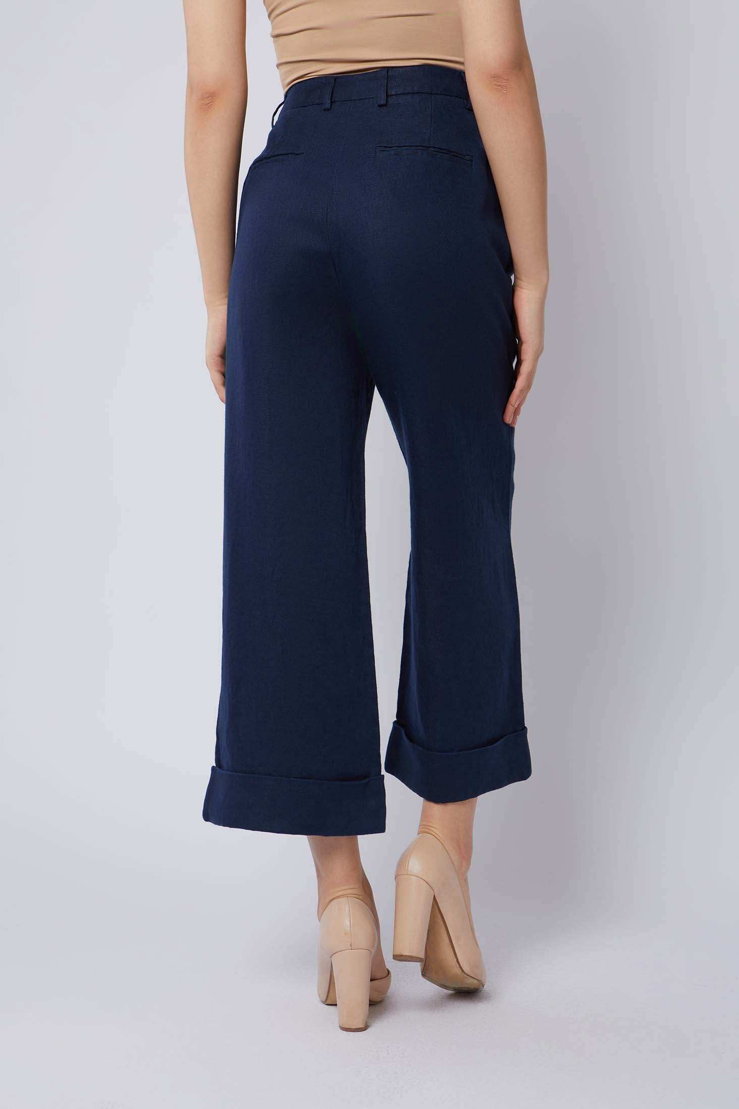 Women Regular Fit Pant - Navy Dark Blue