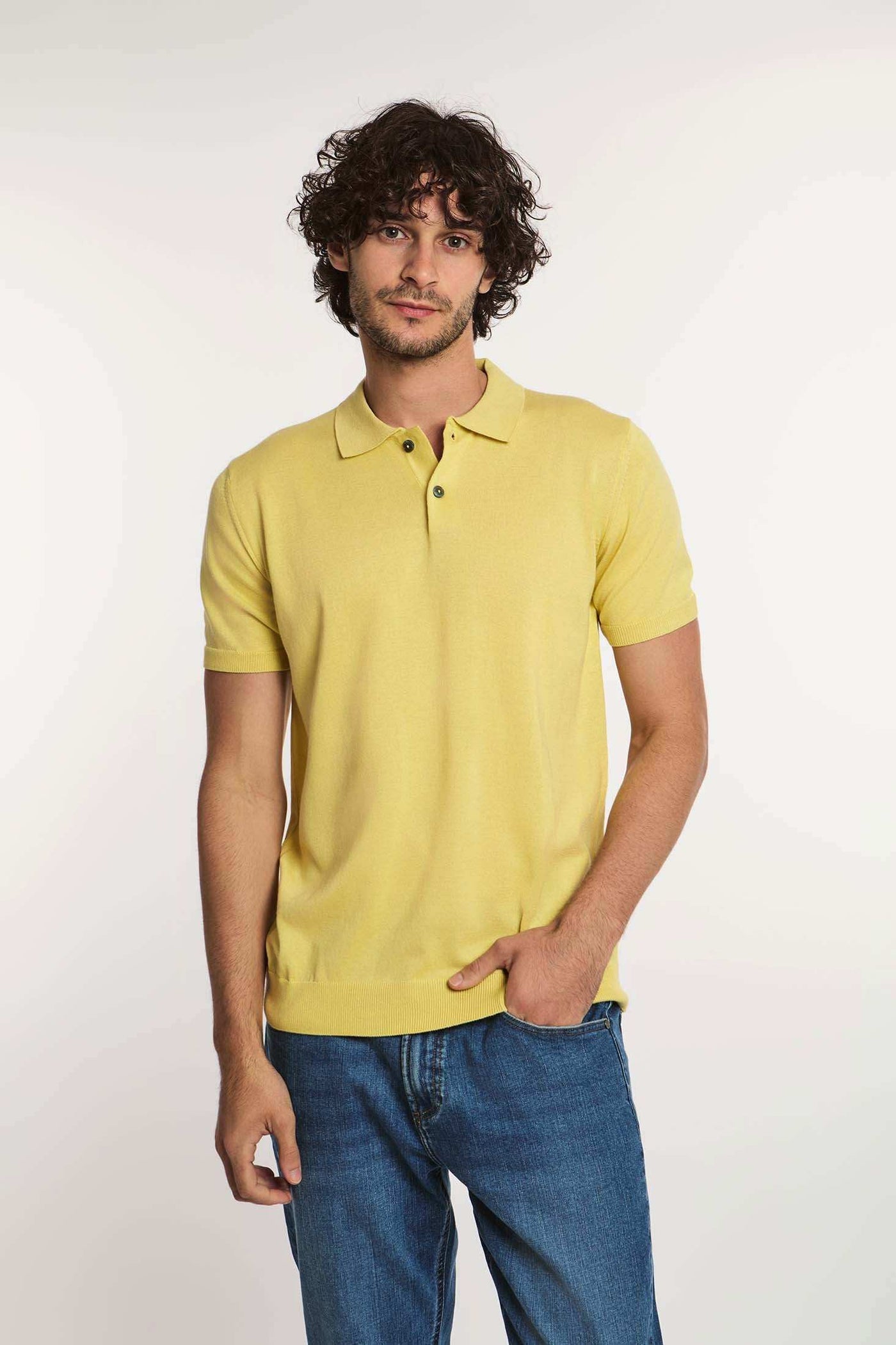 Men Regular Fit Polo - Lemon Yellow