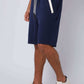 Dalydress men's navy blue shorts with white waistband and side pocket accents, styled with sneakers